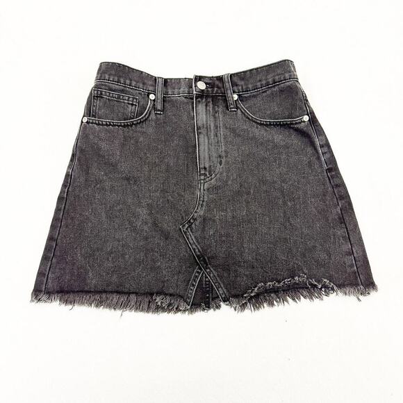 Madewell Dresses & Skirts - Madewell Rigid A-Line Denim Skirt Pique Front Charcoal Black Denim Jeans Size 27